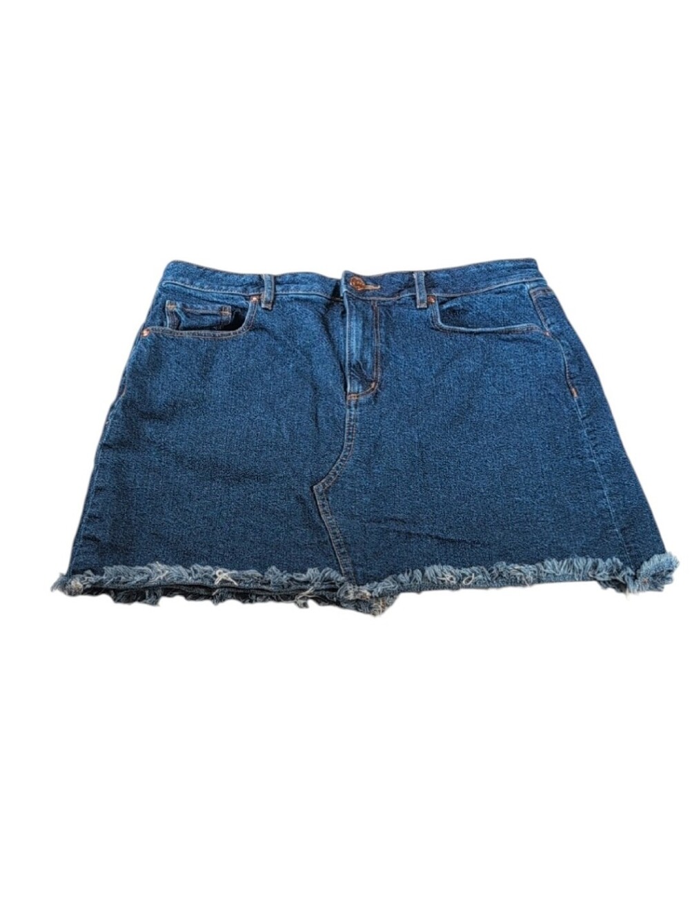 Loft Denim Skirt with Frayed Hem Medium Wash Size 10